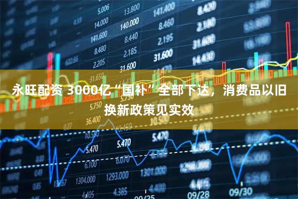 永旺配资 3000亿“国补”全部下达，消费品以旧换新政策见实效